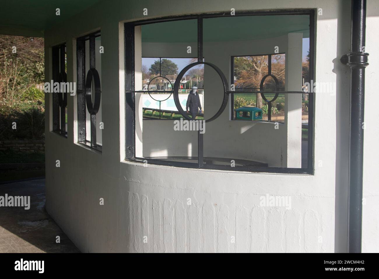 Affascinante rifugio art déco a Mewsbrook Park Rustington con metwo non smaltato Foto Stock