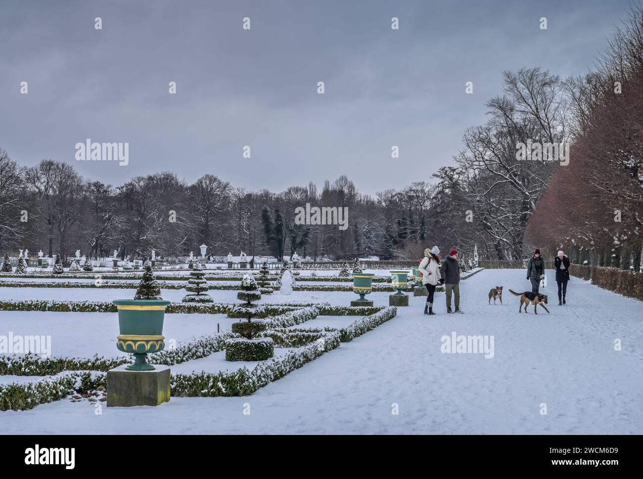 Inverno, Spaziergang im Schlossgarten, Charlottenburg, Berlino, Deutschland Foto Stock