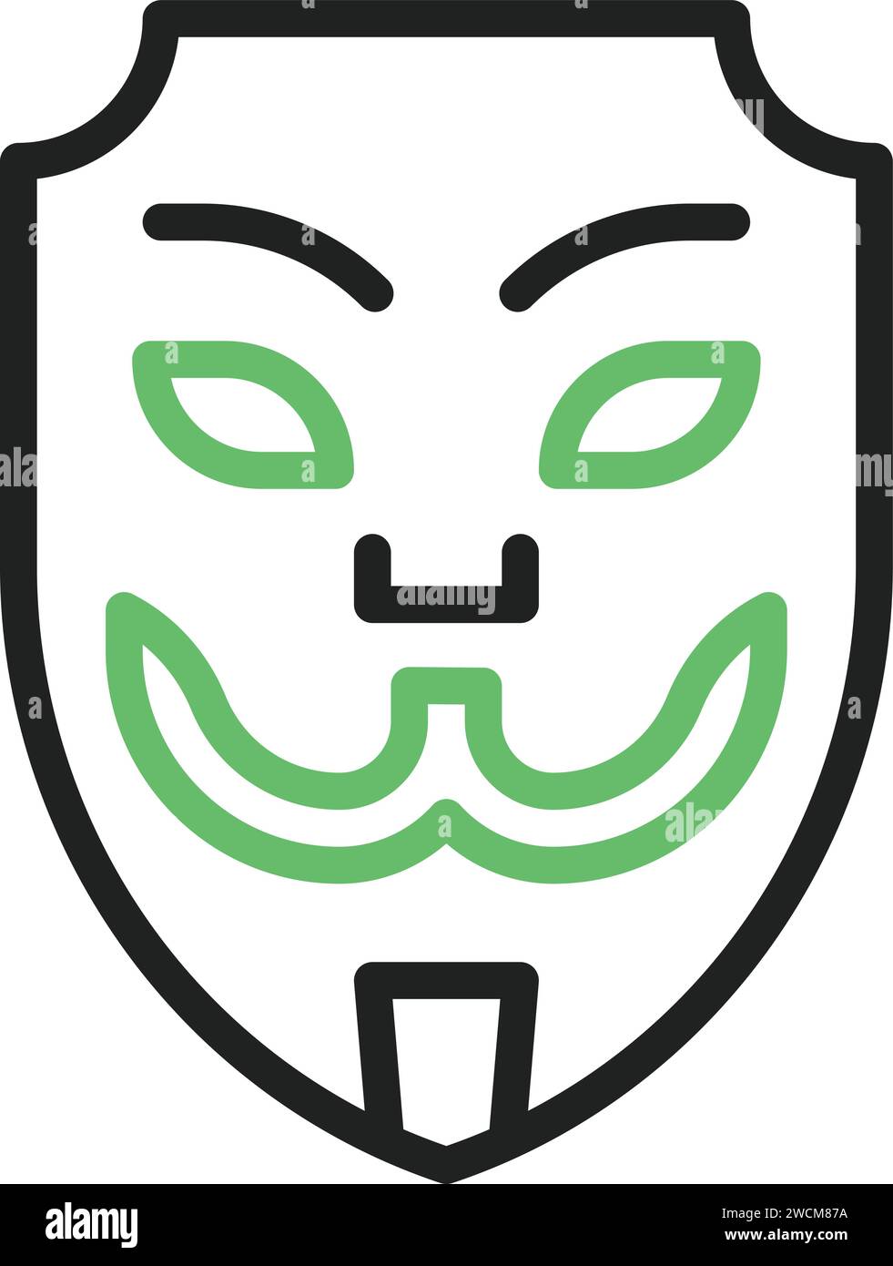 Icona maschera hacker immagine vettoriale. Illustrazione Vettoriale