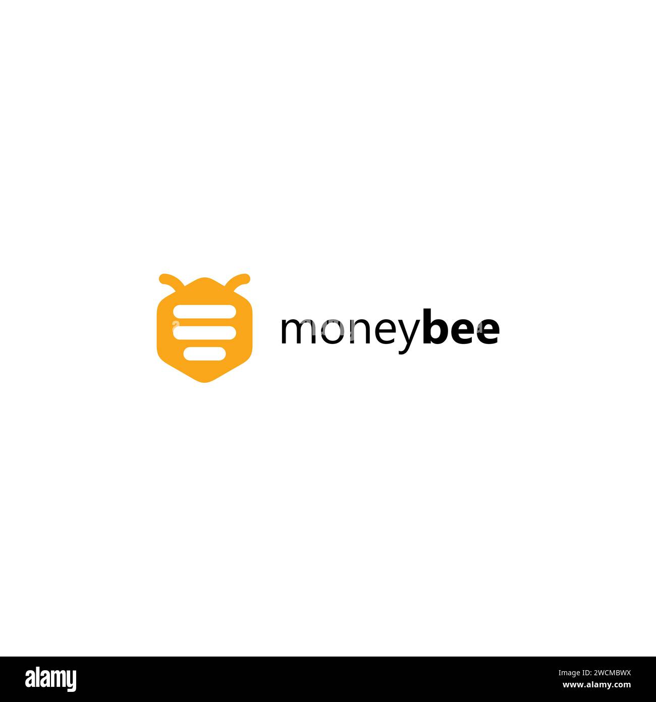 Logo Money Bee. Logo Hexagon Bee Vector Illustrazione Vettoriale