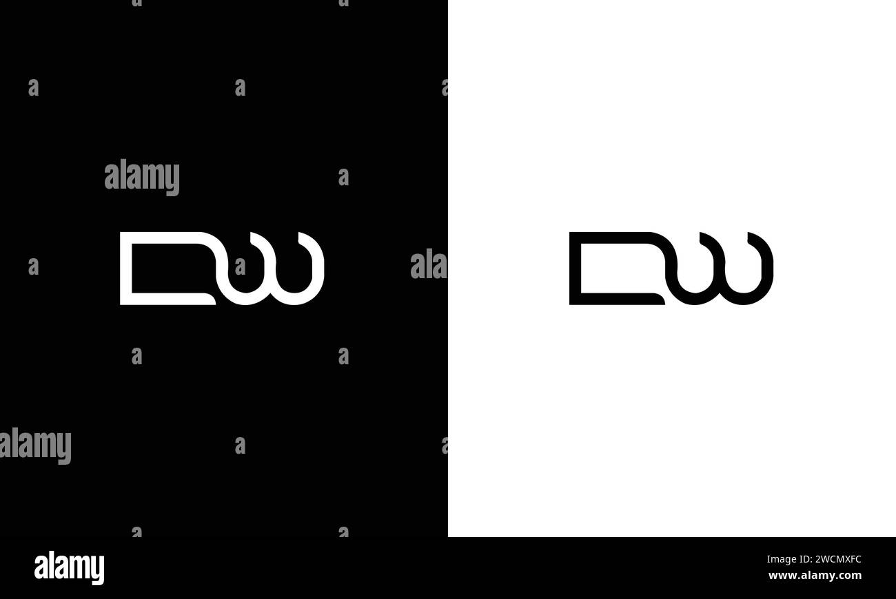 Design creativo semplice del logo DW iniziale Illustrazione Vettoriale