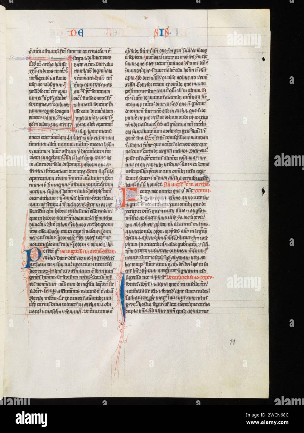 Aarau, Aargauer Kantonsbibliothek, MsWettF 9, F. 11r – Petrus Comestor, Alexander de Villa dei, Petrus Pictaviensis. Foto Stock