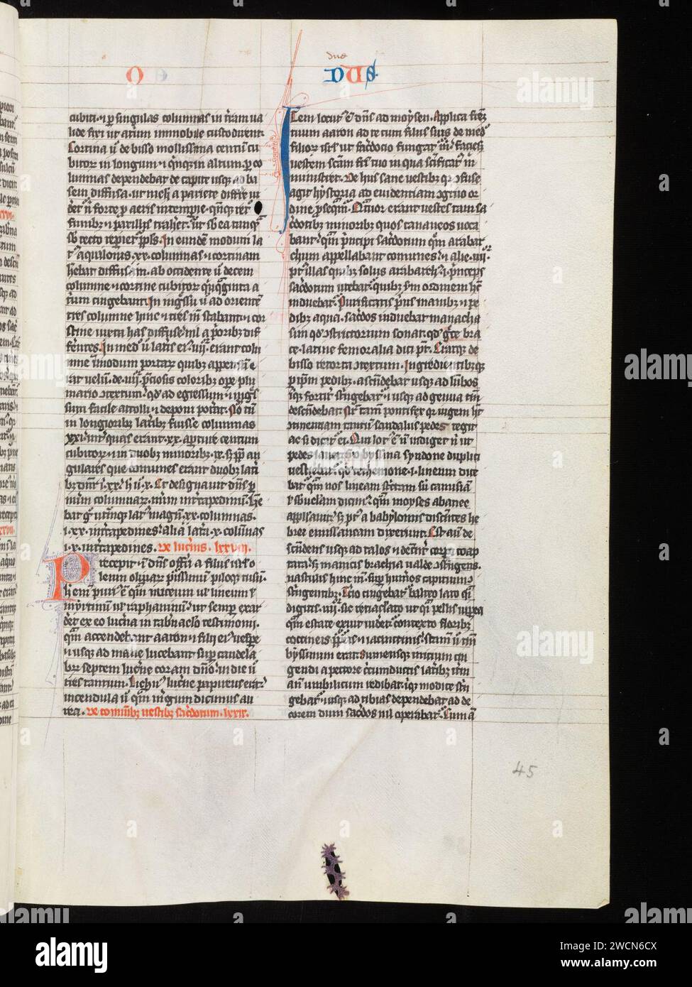 Aarau, Aargauer Kantonsbibliothek, MsWettF 9, F. 45r – Petrus Comestor, Alexander de Villa dei, Petrus Pictaviensis. Foto Stock