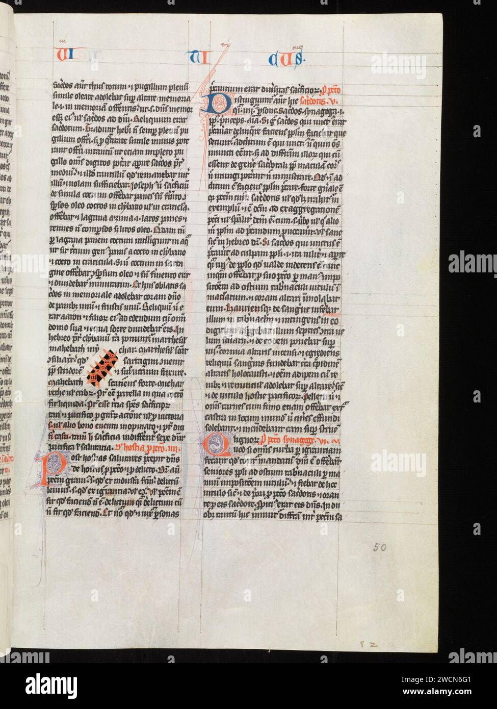 Aarau, Aargauer Kantonsbibliothek, MsWettF 9, F. 50r – Petrus Comestor, Alexander de Villa dei, Petrus Pictaviensis. Foto Stock