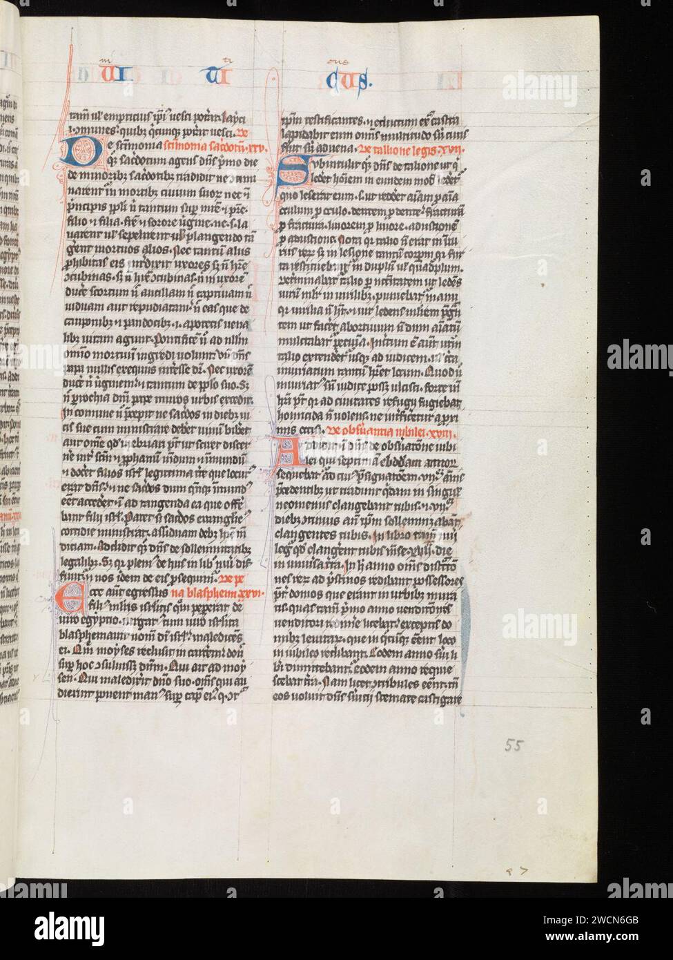 Aarau, Aargauer Kantonsbibliothek, MsWettF 9, F. 55r – Petrus Comestor, Alexander de Villa dei, Petrus Pictaviensis. Foto Stock