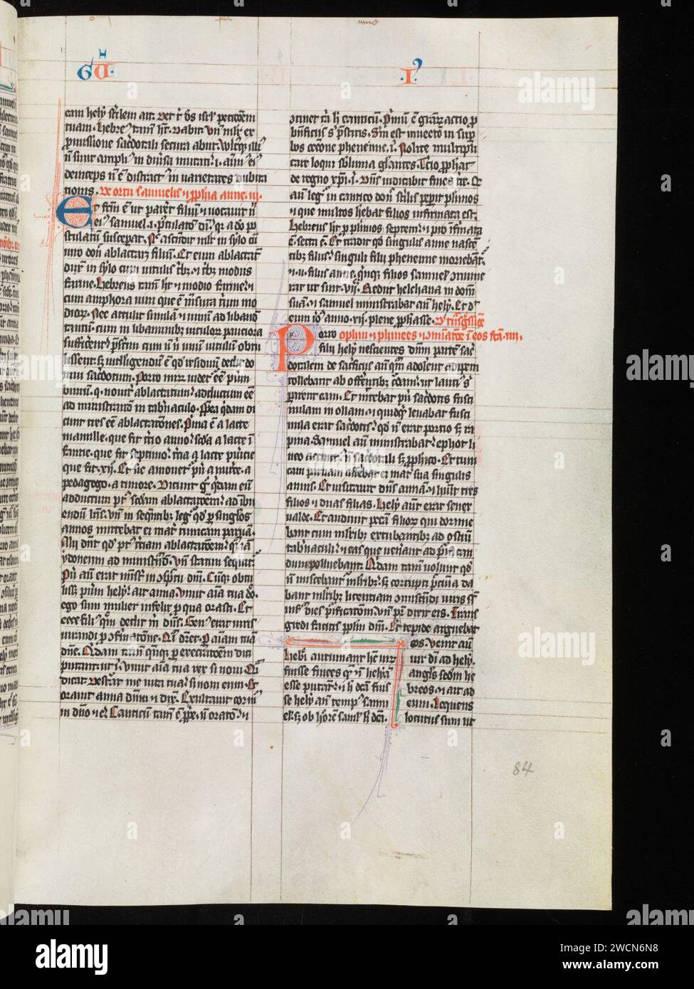 Aarau, Aargauer Kantonsbibliothek, MsWettF 9, F. 84r – Petrus Comestor, Alexander de Villa dei, Petrus Pictaviensis. Foto Stock