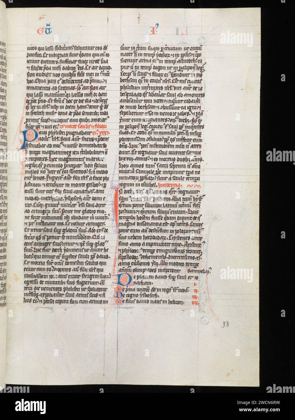 Aarau, Aargauer Kantonsbibliothek, MsWettF 9, F. 93r – Petrus Comestor, Alexander de Villa dei, Petrus Pictaviensis. Foto Stock