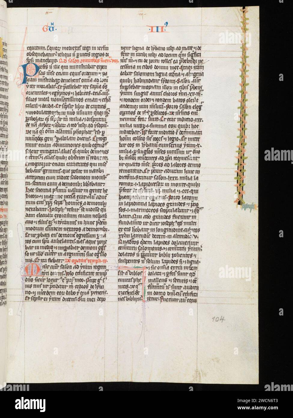 Aarau, Aargauer Kantonsbibliothek, MsWettF 9, F. 104r – Petrus Comestor, Alexander de Villa dei, Petrus Pictaviensis. Foto Stock
