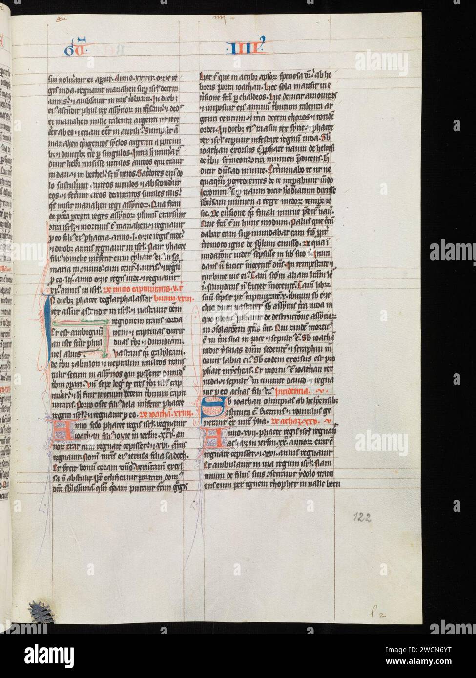 Aarau, Aargauer Kantonsbibliothek, MsWettF 9, F. 122r – Petrus Comestor, Alexander de Villa dei, Petrus Pictaviensis. Foto Stock