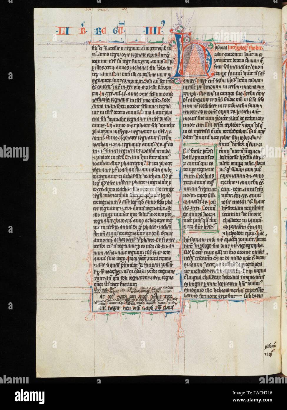 Aarau, Aargauer Kantonsbibliothek, MsWettF 9, F. 132v – Petrus Comestor, Alexander de Villa dei, Petrus Pictaviensis. Foto Stock