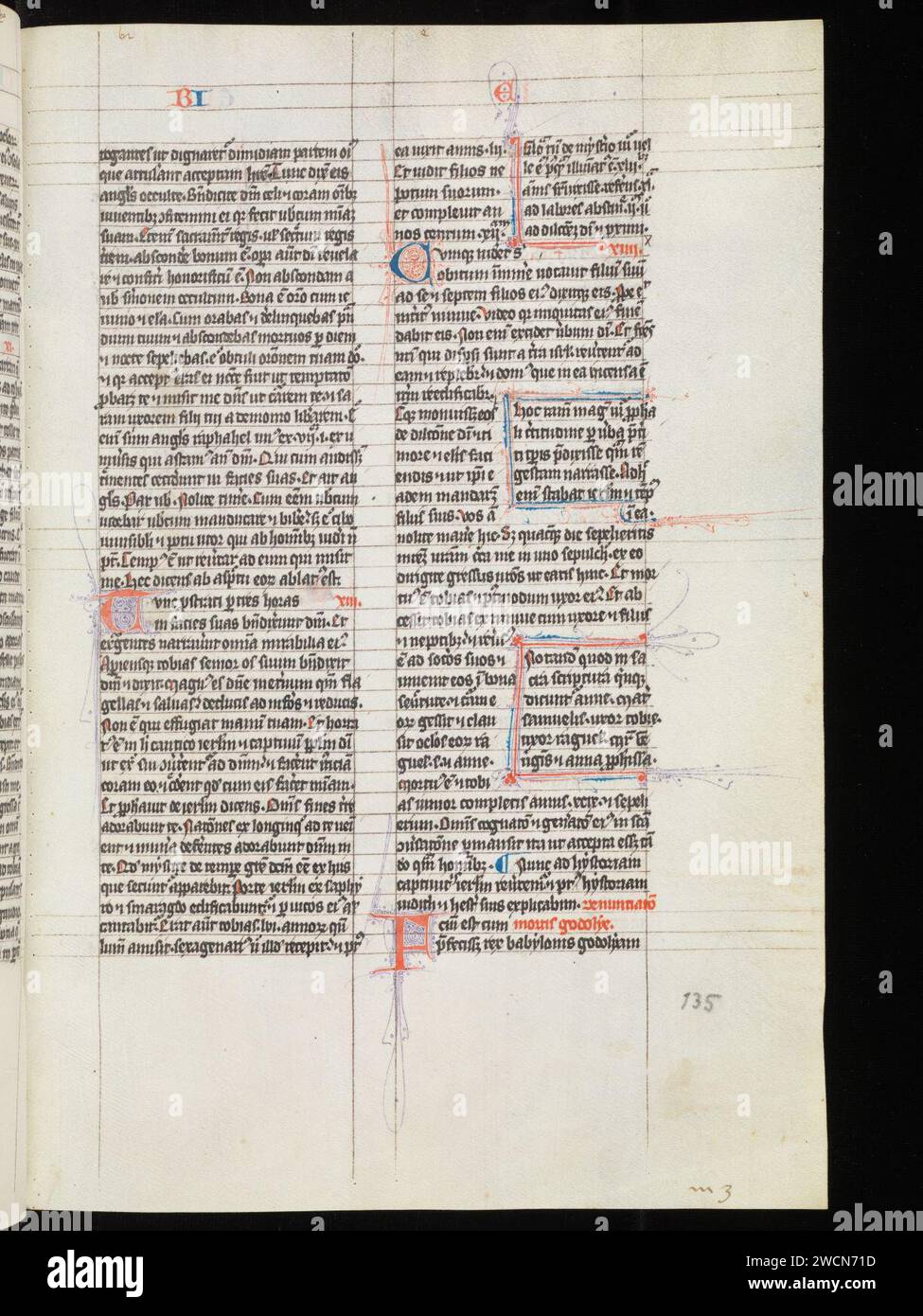 Aarau, Aargauer Kantonsbibliothek, MsWettF 9, F. 135r – Petrus Comestor, Alexander de Villa dei, Petrus Pictaviensis. Foto Stock