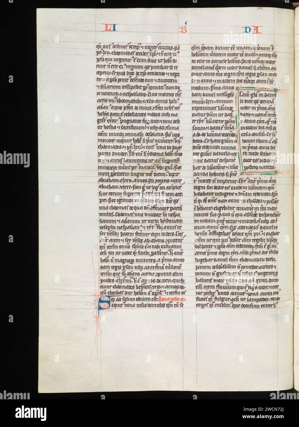 Aarau, Aargauer Kantonsbibliothek, MsWettF 9, F. 143v – Petrus Comestor, Alexander de Villa dei, Petrus Pictaviensis. Foto Stock