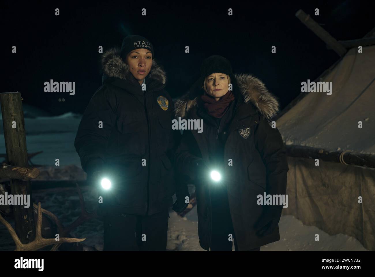 Vero detective Night Country Jodie Foster e Kali Reis Foto Stock