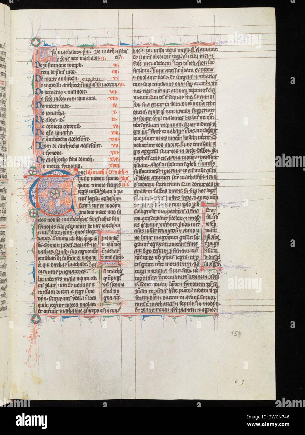 Aarau, Aargauer Kantonsbibliothek, MsWettF 9, F. 159r – Petrus Comestor, Alexander de Villa dei, Petrus Pictaviensis. Foto Stock