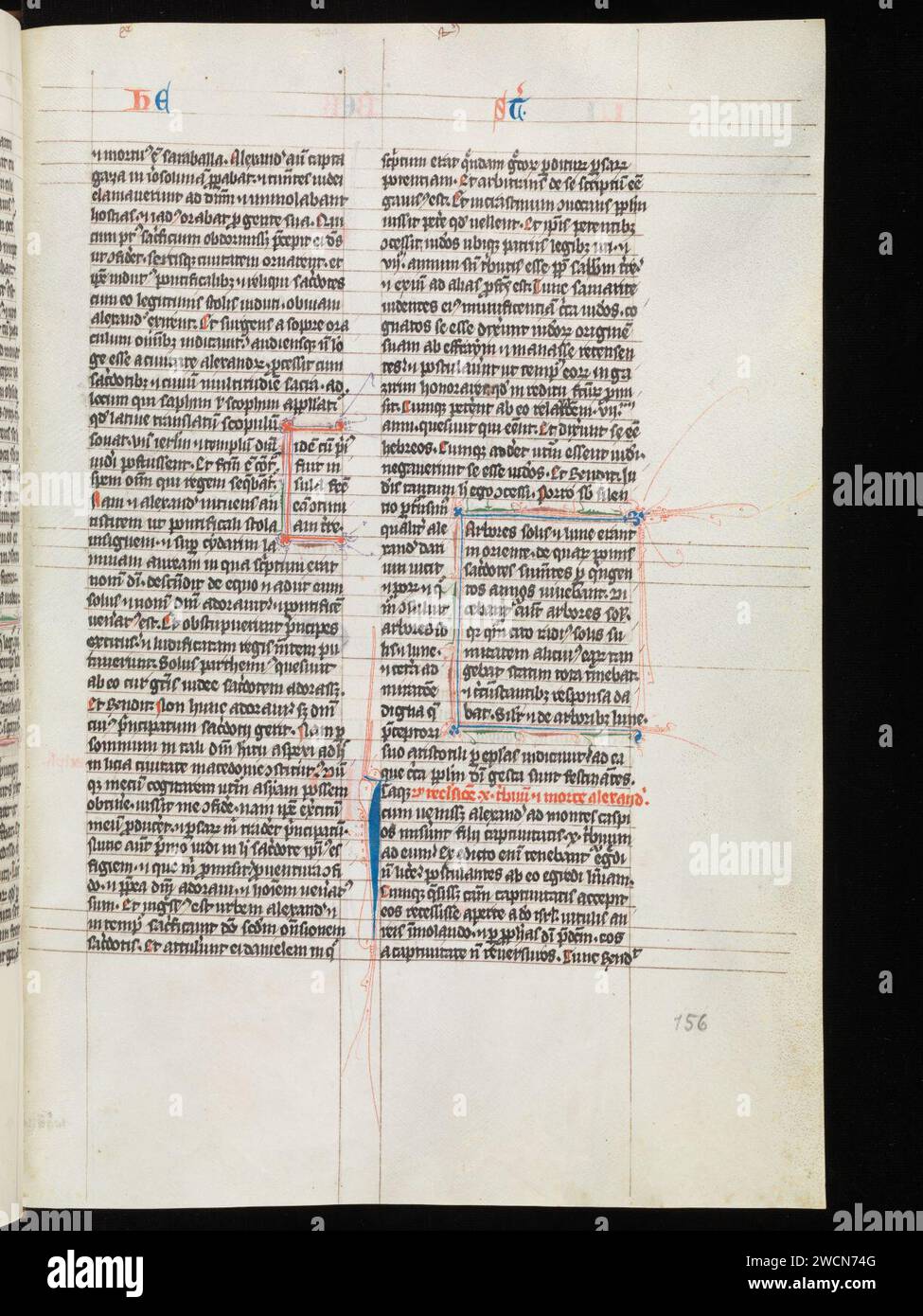Aarau, Aargauer Kantonsbibliothek, MsWettF 9, F. 156r – Petrus Comestor, Alexander de Villa dei, Petrus Pictaviensis. Foto Stock