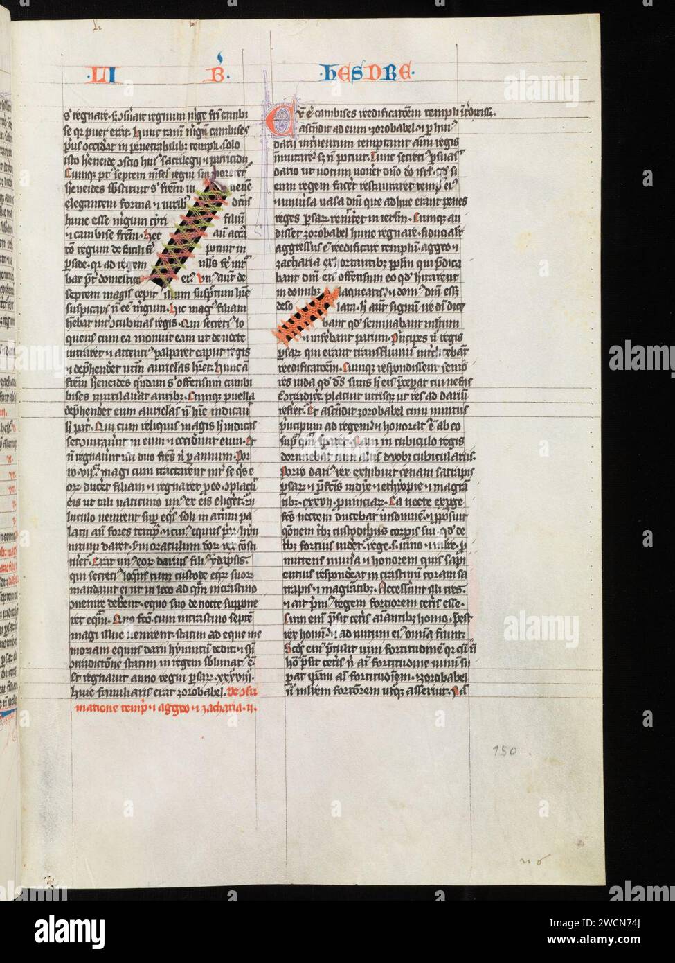 Aarau, Aargauer Kantonsbibliothek, MsWettF 9, F. 150r – Petrus Comestor, Alexander de Villa dei, Petrus Pictaviensis. Foto Stock