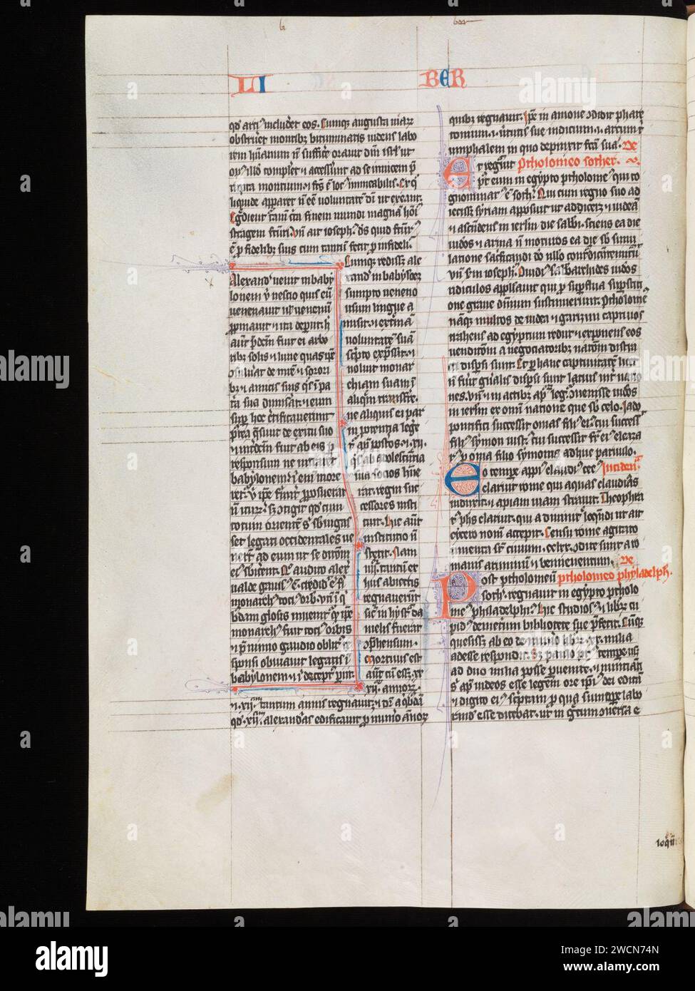Aarau, Aargauer Kantonsbibliothek, MsWettF 9, F. 156v – Petrus Comestor, Alexander de Villa dei, Petrus Pictaviensis. Foto Stock