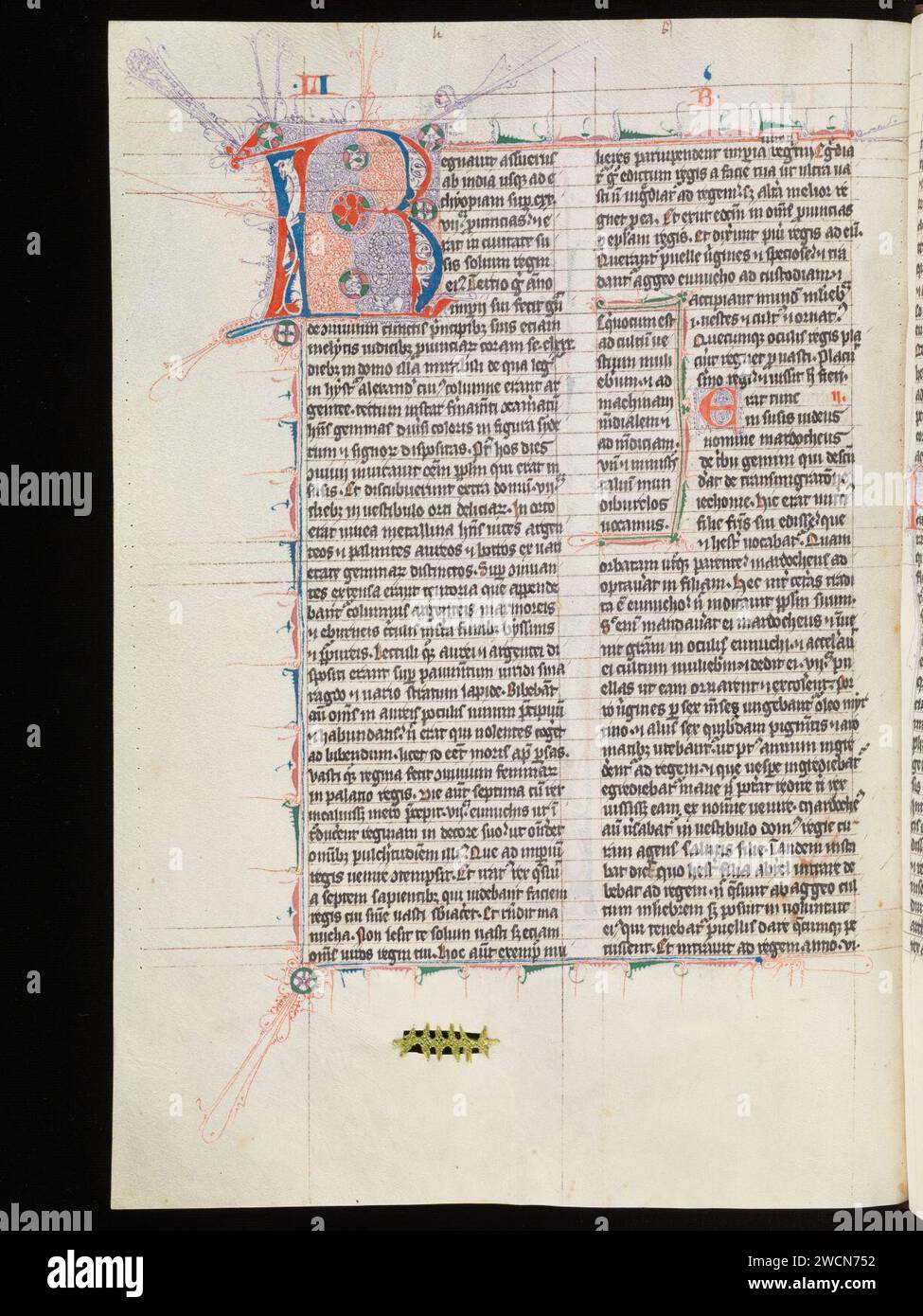 Aarau, Aargauer Kantonsbibliothek, MsWettF 9, F. 153v – Petrus Comestor, Alexander de Villa dei, Petrus Pictaviensis. Foto Stock
