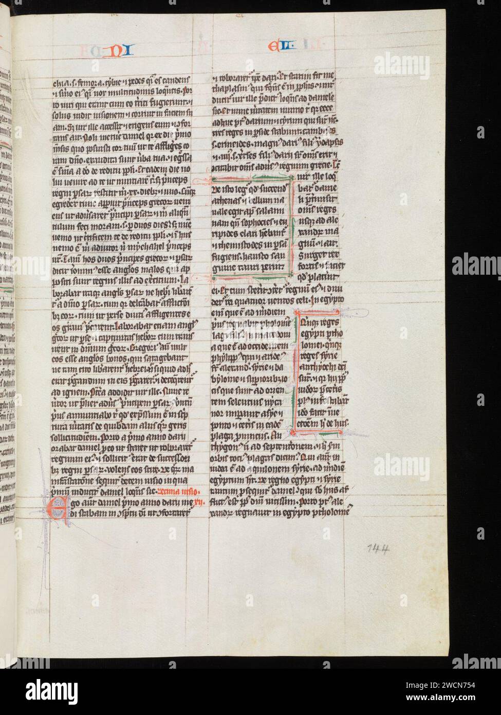 Aarau, Aargauer Kantonsbibliothek, MsWettF 9, F. 144r – Petrus Comestor, Alexander de Villa dei, Petrus Pictaviensis. Foto Stock