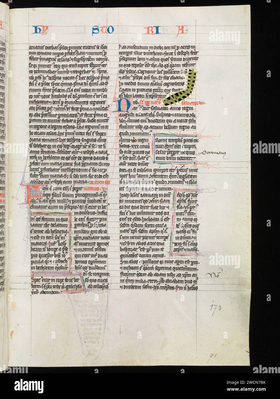 Aarau, Aargauer Kantonsbibliothek, MsWettF 9, F. 173r – Petrus Comestor, Alexander de Villa dei, Petrus Pictaviensis. Foto Stock