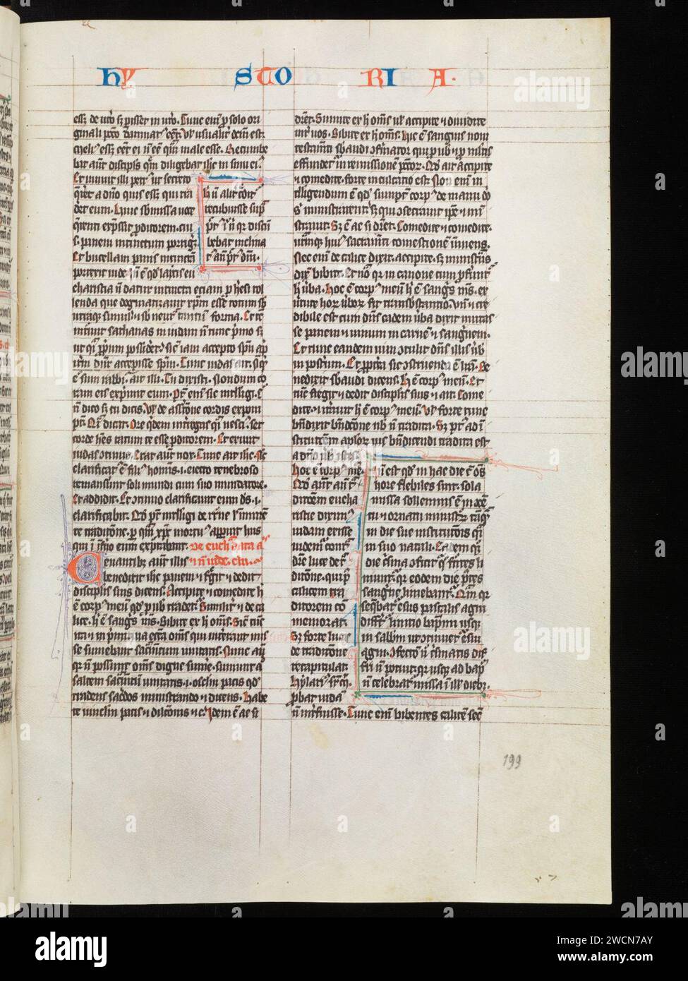 Aarau, Aargauer Kantonsbibliothek, MsWettF 9, F. 199r – Petrus Comestor, Alexander de Villa dei, Petrus Pictaviensis. Foto Stock