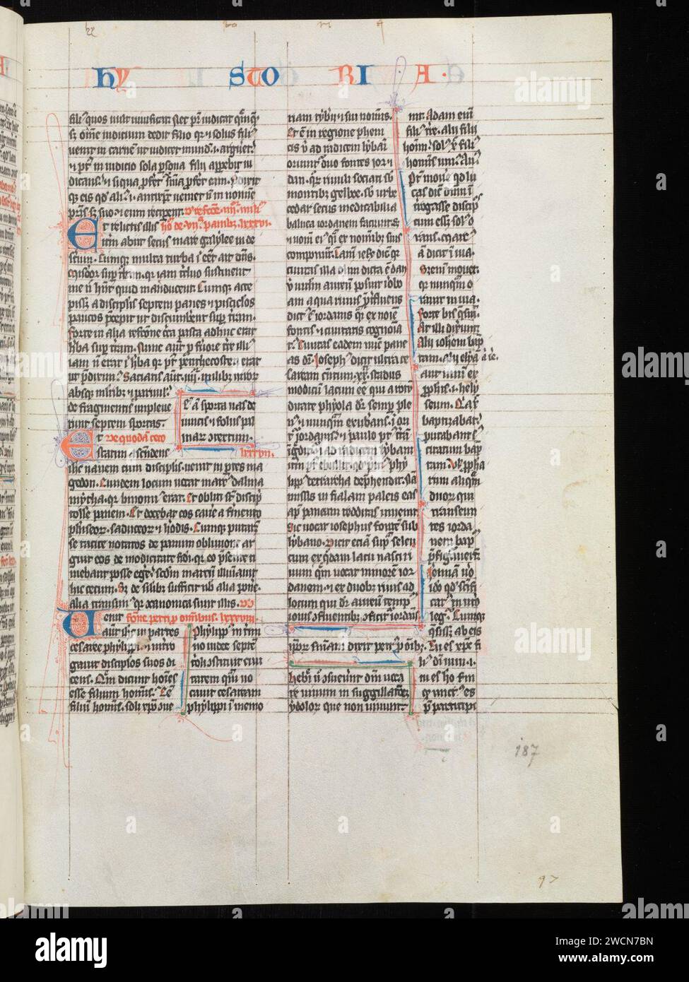 Aarau, Aargauer Kantonsbibliothek, MsWettF 9, F. 187r – Petrus Comestor, Alexander de Villa dei, Petrus Pictaviensis. Foto Stock