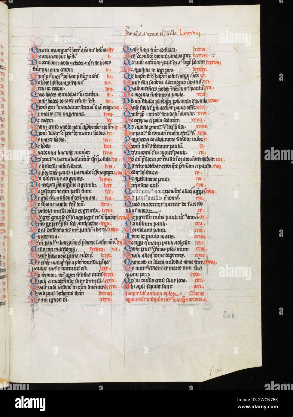 Aarau, Aargauer Kantonsbibliothek, MsWettF 9, F. 208r – Petrus Comestor, Alexander de Villa dei, Petrus Pictaviensis. Foto Stock