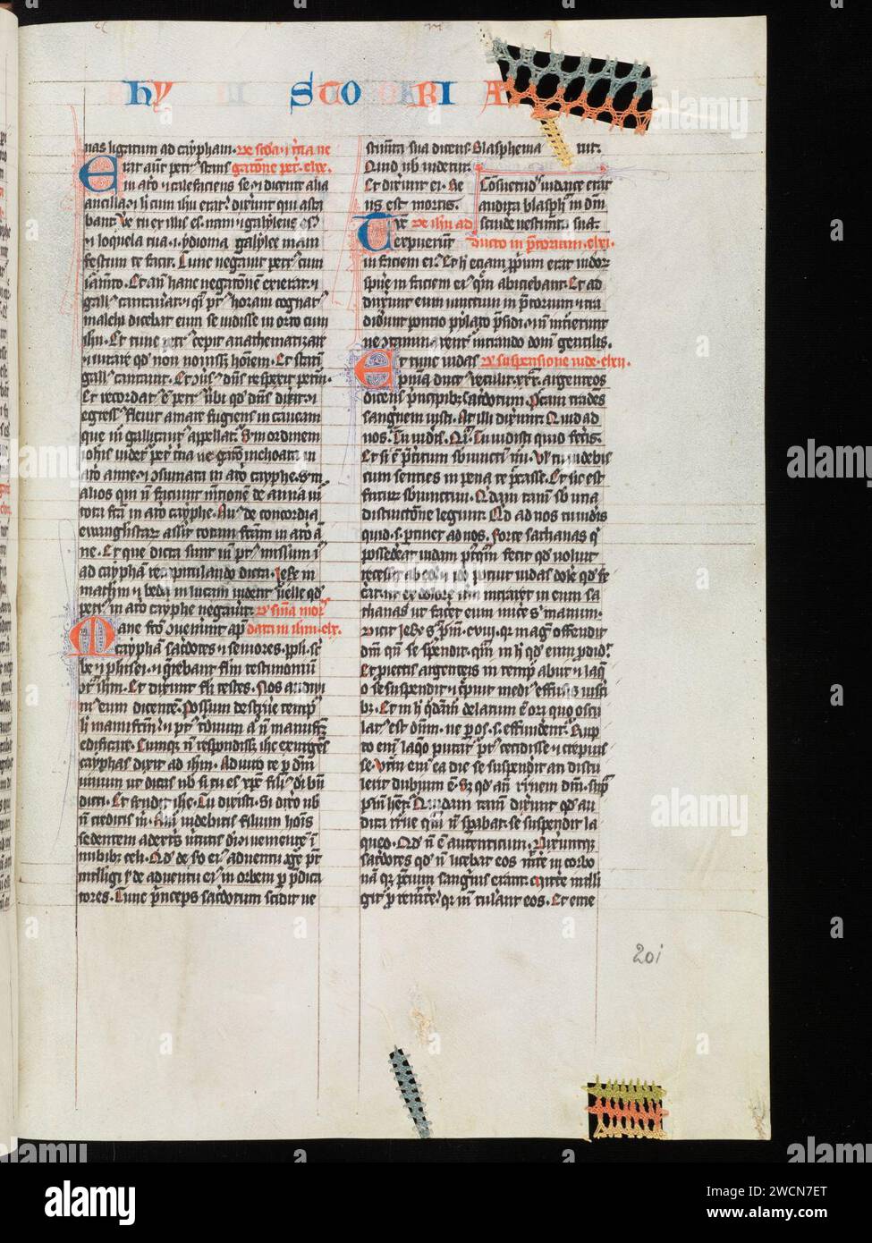 Aarau, Aargauer Kantonsbibliothek, MsWettF 9, F. 201r – Petrus Comestor, Alexander de Villa dei, Petrus Pictaviensis. Foto Stock