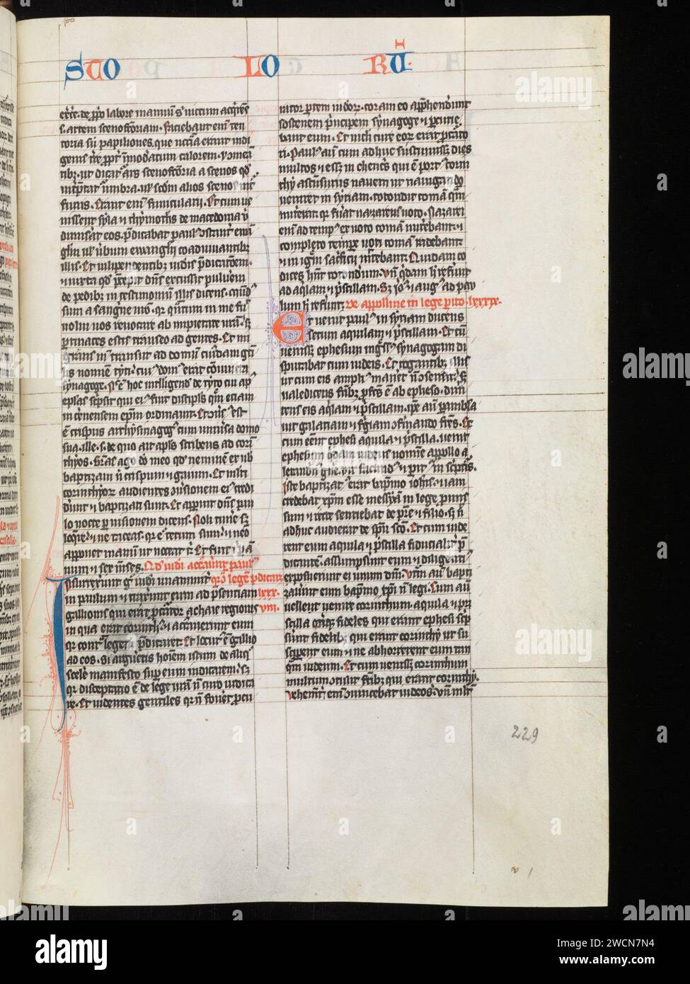 Aarau, Aargauer Kantonsbibliothek, MsWettF 9, F. 229r – Petrus Comestor, Alexander de Villa dei, Petrus Pictaviensis. Foto Stock