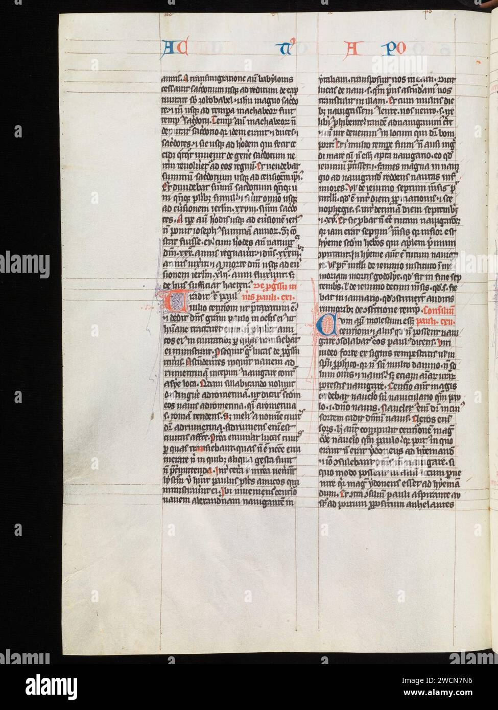 Aarau, Aargauer Kantonsbibliothek, MsWettF 9, F. 233v – Petrus Comestor, Alexander de Villa dei, Petrus Pictaviensis. Foto Stock