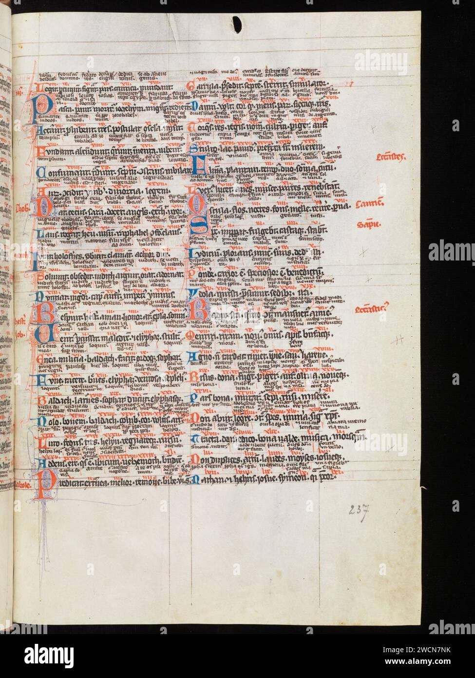 Aarau, Aargauer Kantonsbibliothek, MsWettF 9, F. 237r – Petrus Comestor, Alexander de Villa dei, Petrus Pictaviensis. Foto Stock