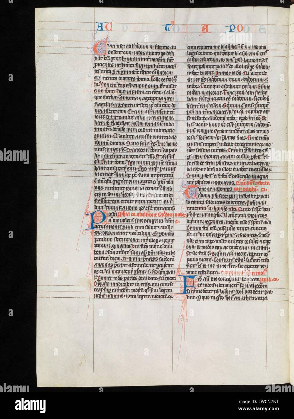 Aarau, Aargauer Kantonsbibliothek, MsWettF 9, F. 231v – Petrus Comestor, Alexander de Villa dei, Petrus Pictaviensis. Foto Stock