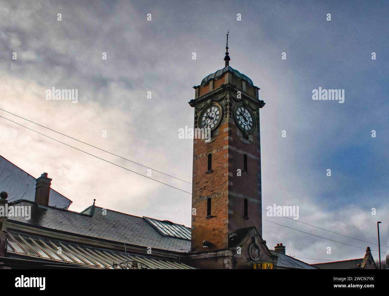 Torre della stazione ferroviaria di Whitley Bay Foto Stock