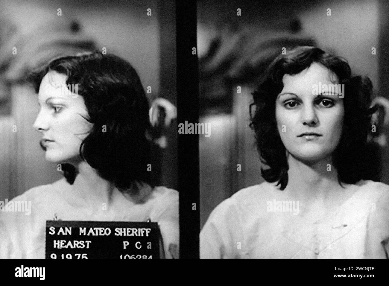 Patricia Hearst, rapinatore di banche condannato, foto di arresto di Patty Hearst, Patricia Campbell 'Patty' Hearst, socialite americana e vittima del rapimento. Foto Stock