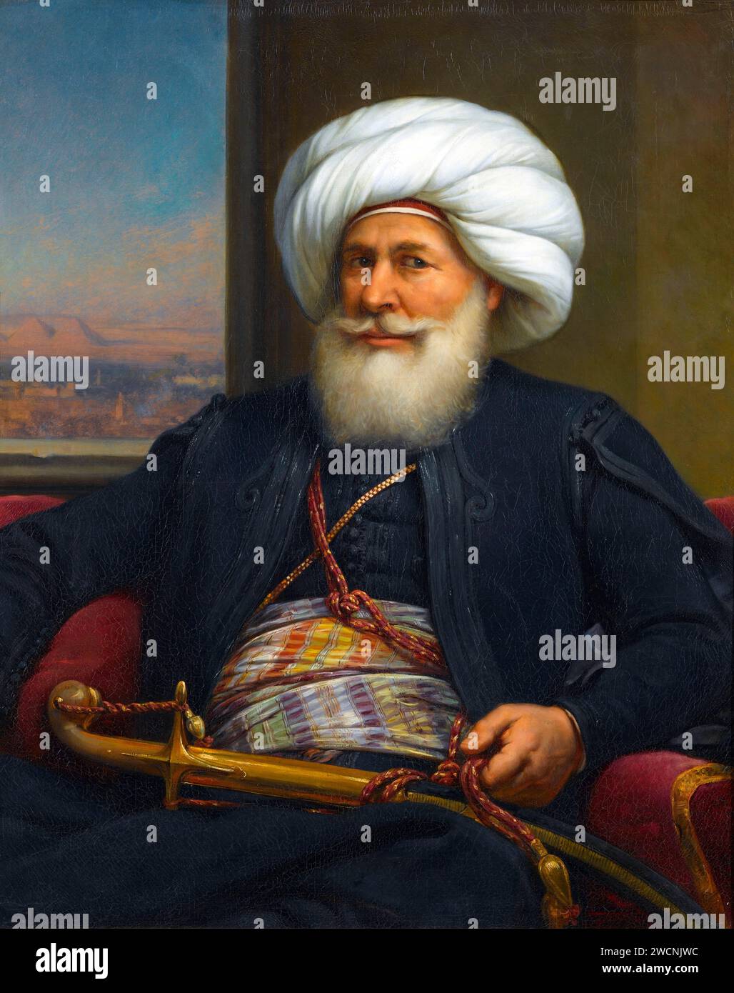 Muhammad Ali (1769 – 1849) governatore albanese ottomano e regnante de facto dell'Egitto dal 1805 al 1848, Mısır Valisi, Kavalalı Mehmet Ali Paşa, dipinto di Auguste Couder Foto Stock