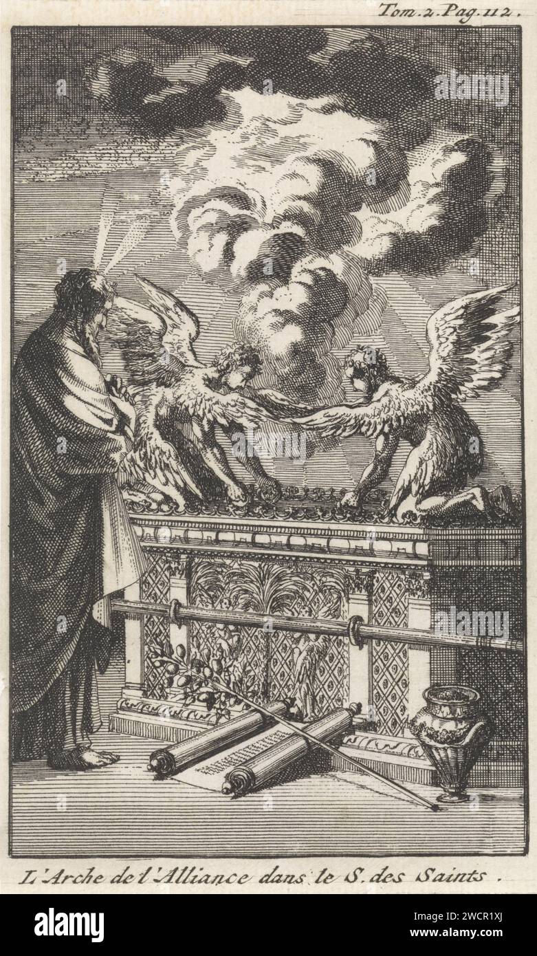 Ark des Covenant, Jan Luyken, 1705 stampa Amsterdam paper Etching Ark of the Covenant  Jewish Religion Foto Stock