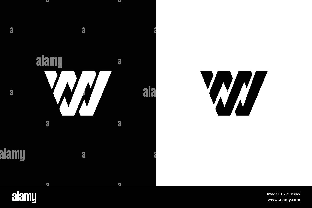Monogramma vettore del modello di disegno del logo WM. Illustrazione Vettoriale