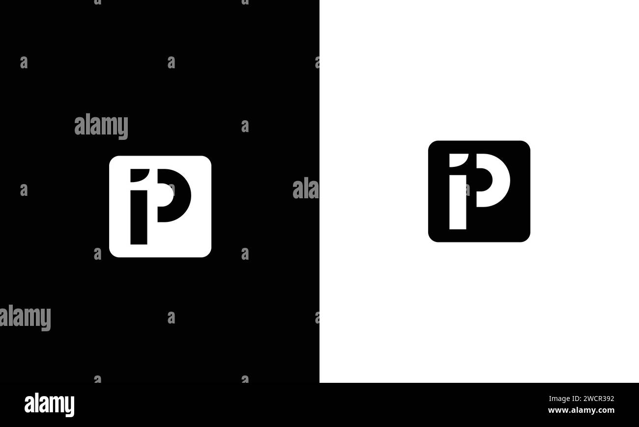 Modello di progettazione lettera iniziale del logo IP Illustrazione Vettoriale