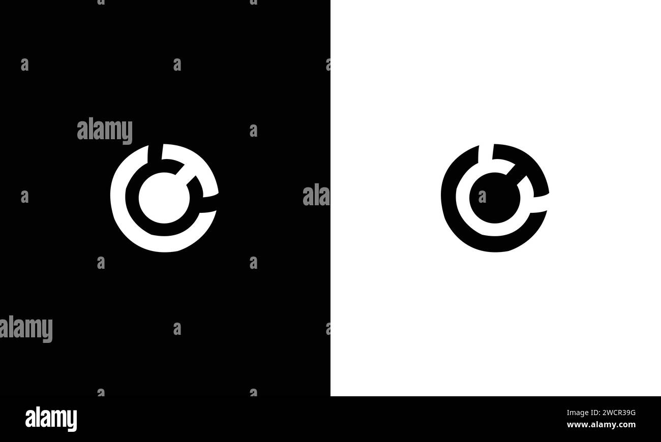 Modello di design del logo CT, OT Letter Illustrazione Vettoriale