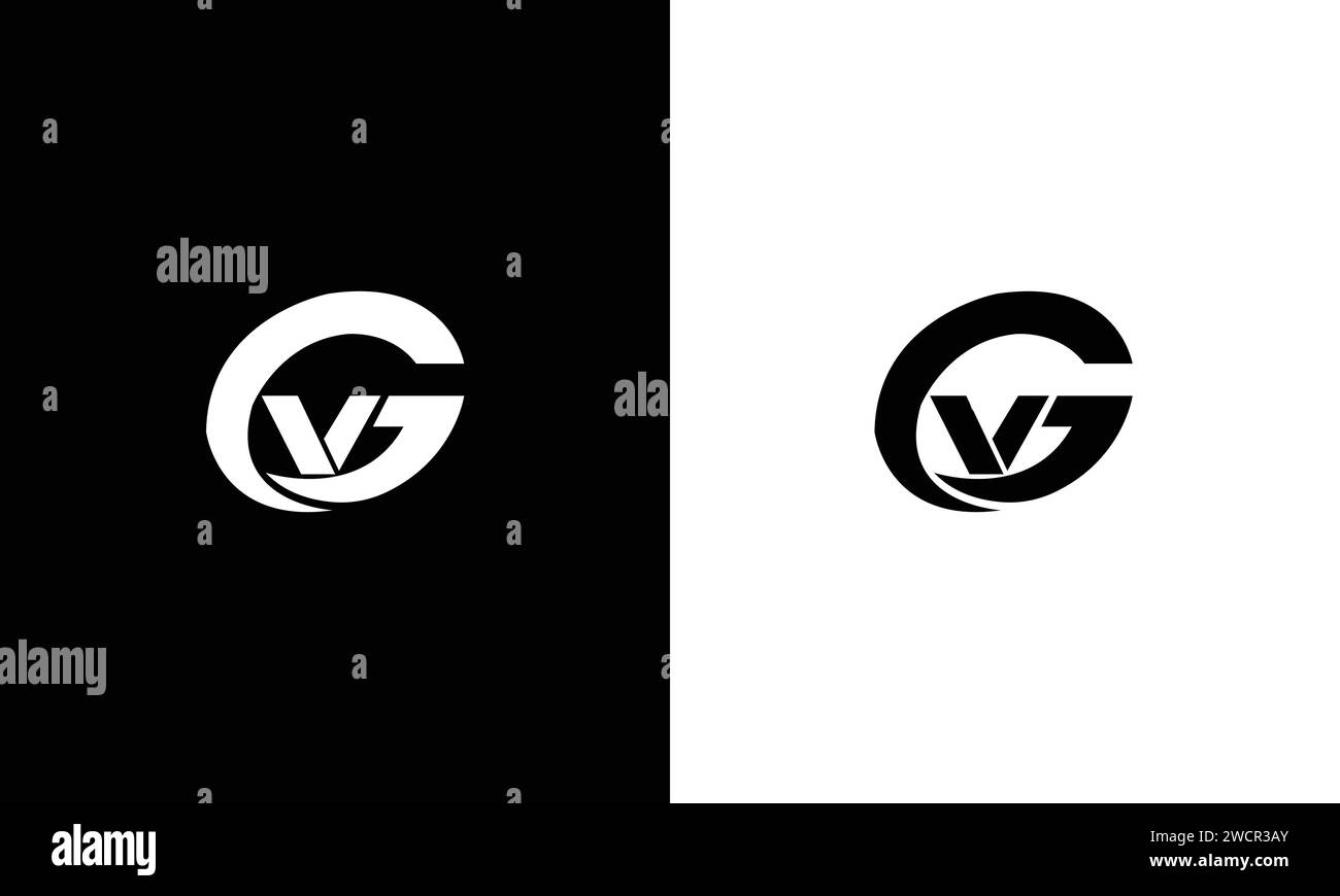 Logo GV iniziale - Logo aziendale minimo Illustrazione Vettoriale