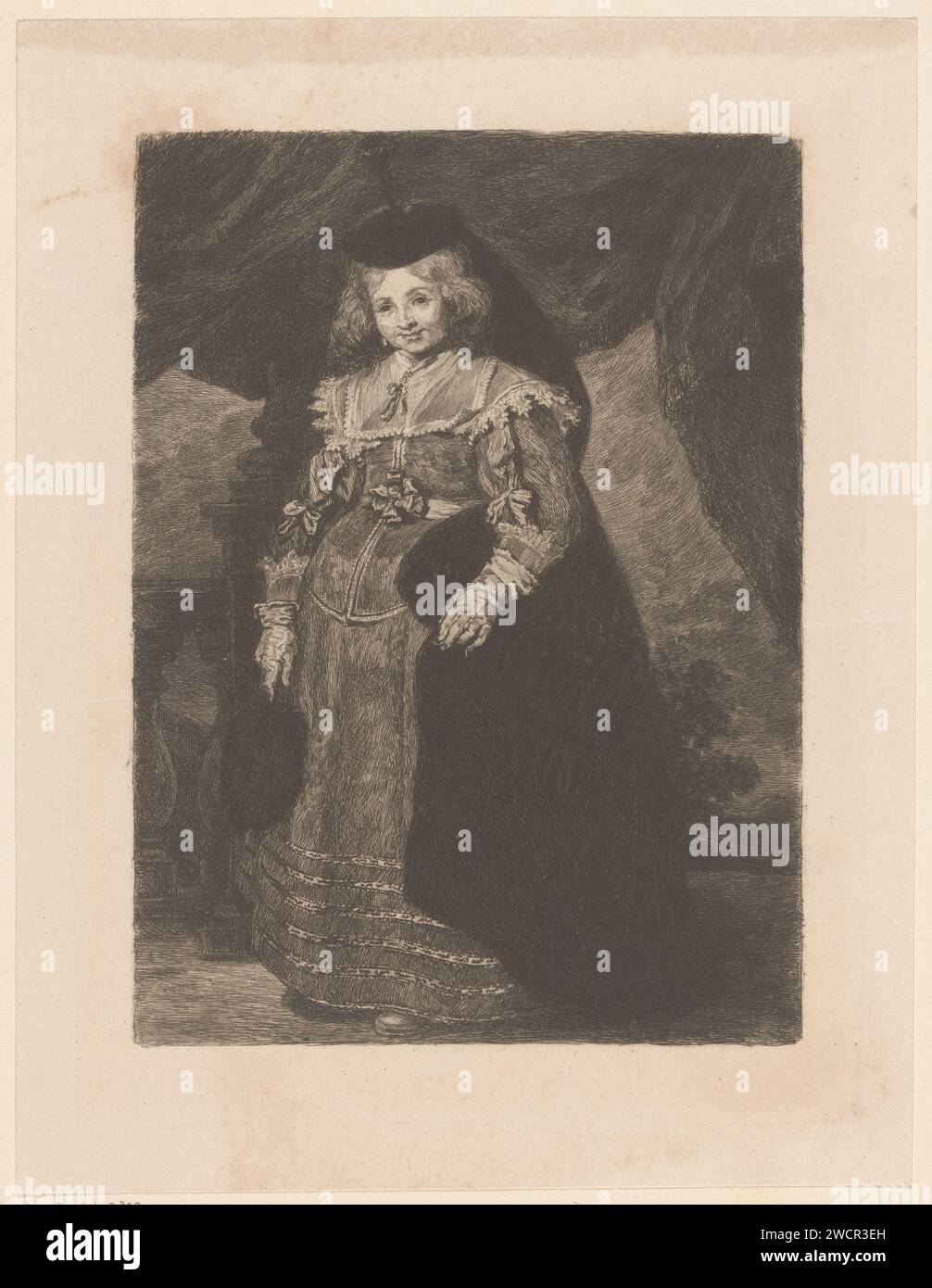 Ritratto di Emerentia van Beresteyn, William Unger, in onore di Pieter Claesz. Soutman, dopo Frans Hals, 1847 - 1889 stampa Germania carta incisione adolescente, giovane donna, fanciulla. Persone storiche - BB - donna Foto Stock