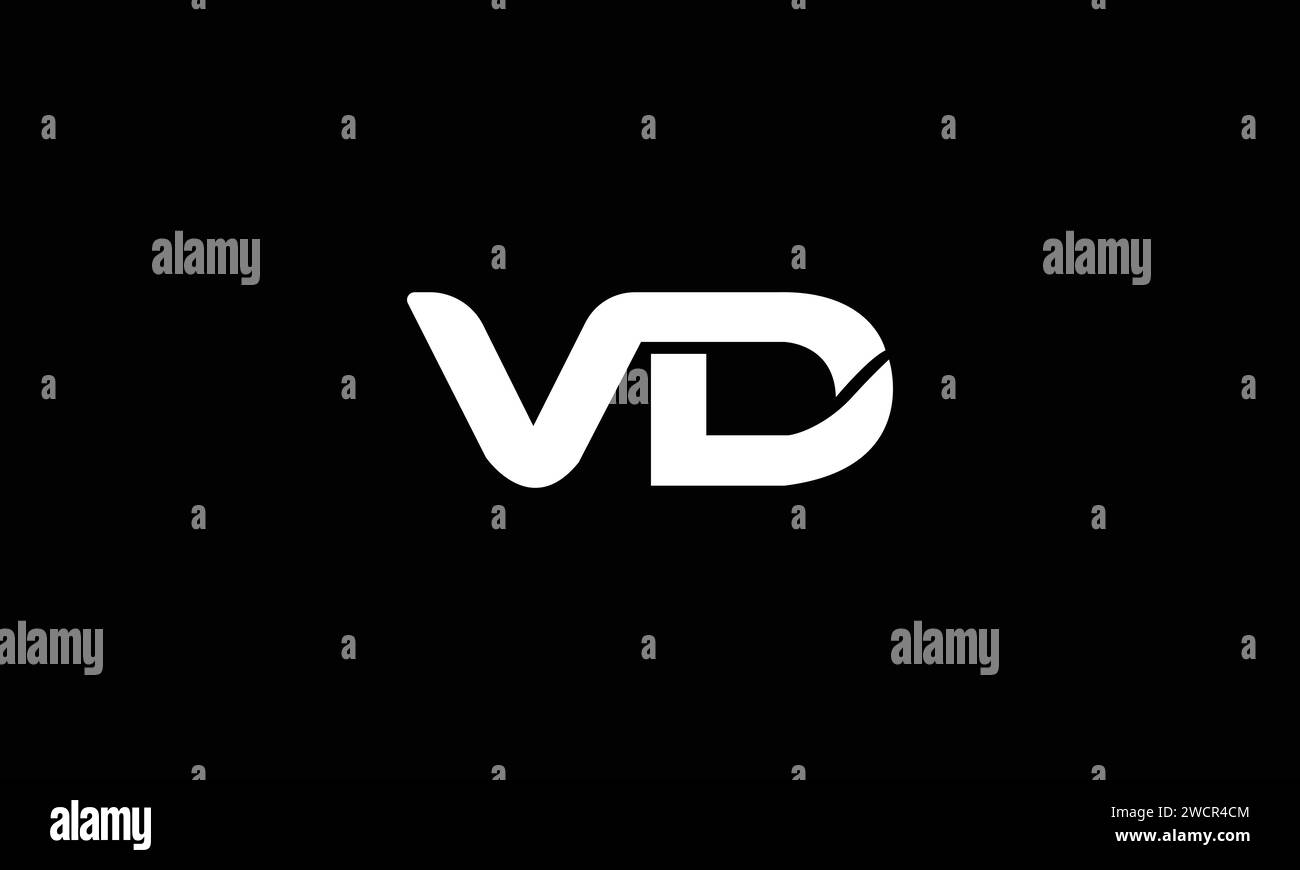 Illustrazione vettoriale del modello di disegno del logo iniziale della lettera VD Illustrazione Vettoriale