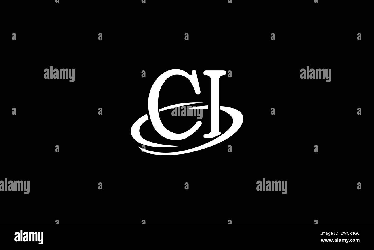 Illustrazione vettoriale del modello di disegno del logo iniziale della lettera ci Illustrazione Vettoriale