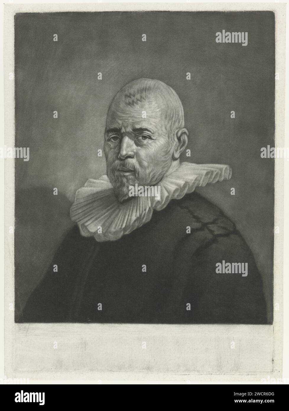 Ritratto di un uomo con colletto a pieghe, Jan Stolker, dopo Frans Hals, 1734 - 1785 stampa Northern Netherlands paper colletto-Gear  abbigliamento (con NOME) (+ abiti da uomo) Foto Stock