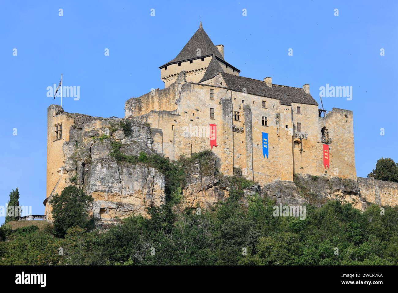 La fortezza medievale di Château de Castelnaud (XIII-XIV secolo) nel Périgord Noir ospita il museo della guerra nel Medioevo. Storia, architettura, Foto Stock