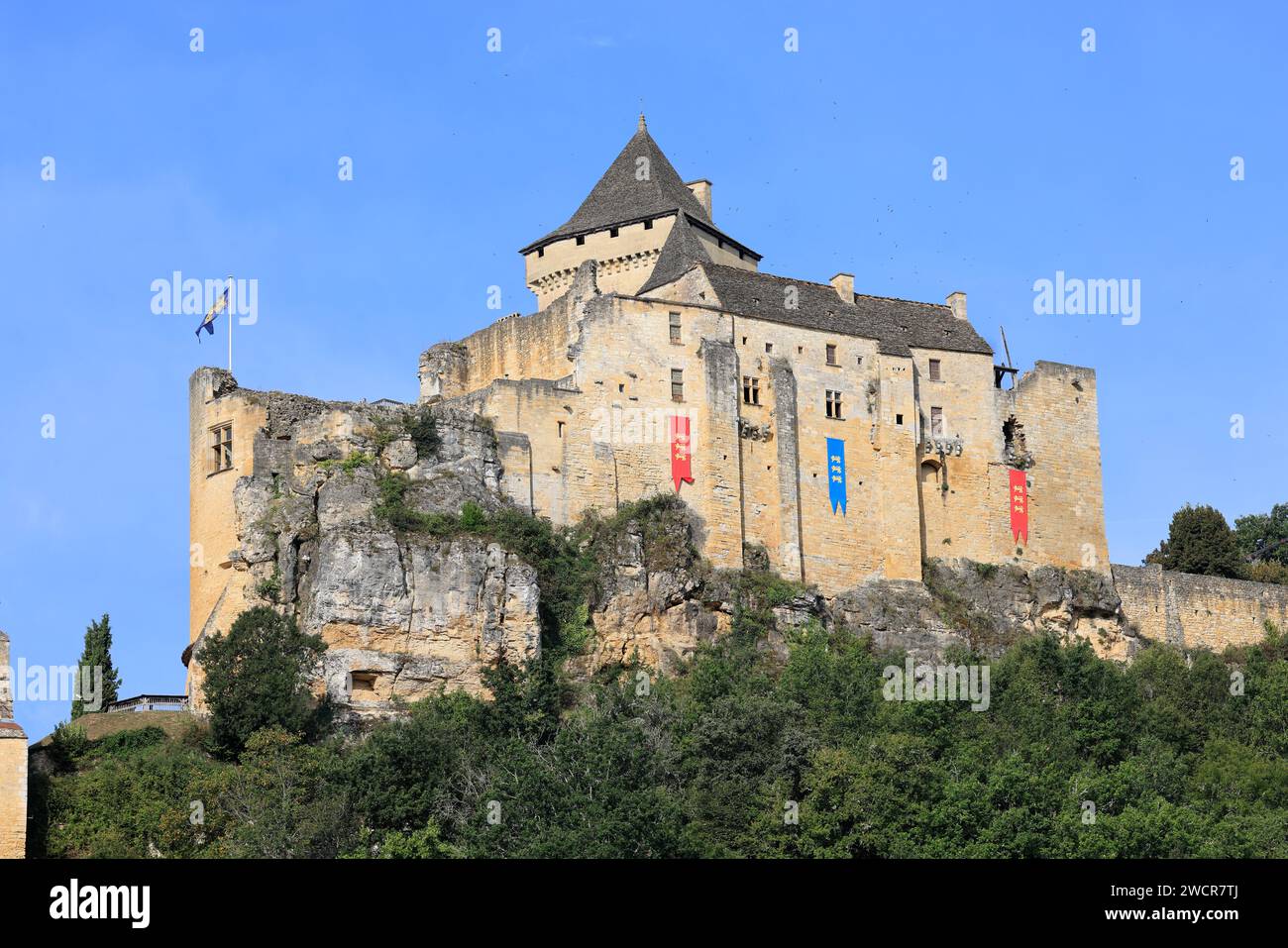 La fortezza medievale di Château de Castelnaud (XIII-XIV secolo) nel Périgord Noir ospita il museo della guerra nel Medioevo. Storia, architettura, Foto Stock