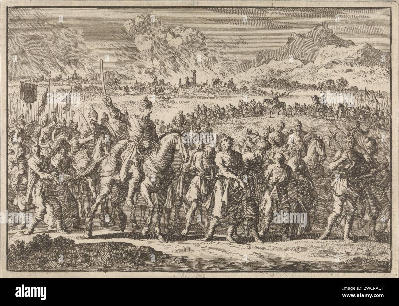 Inval of the Tartaren in Polonia, 1666, Jan Luyken, 1698 tipografia: Amsterdampublisher: Leiden paper etching / letterpress Printing Occupation  War Poland Foto Stock