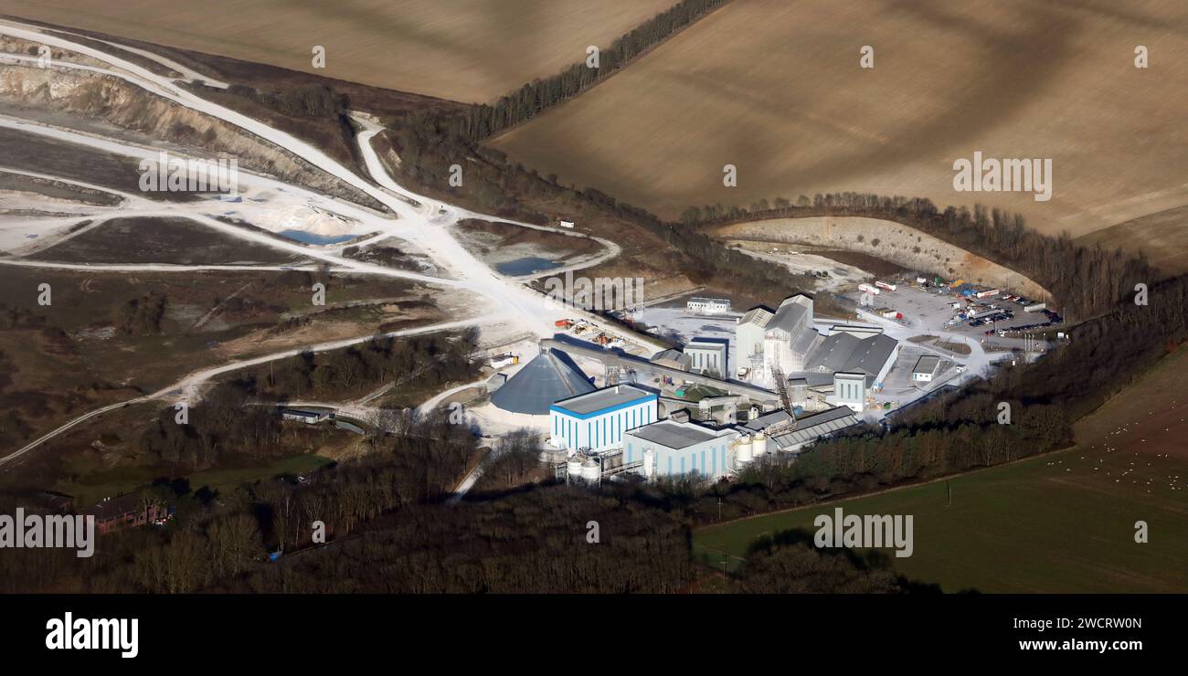 Vista aerea dello stabilimento Omya UK Melton Whiting Foto Stock