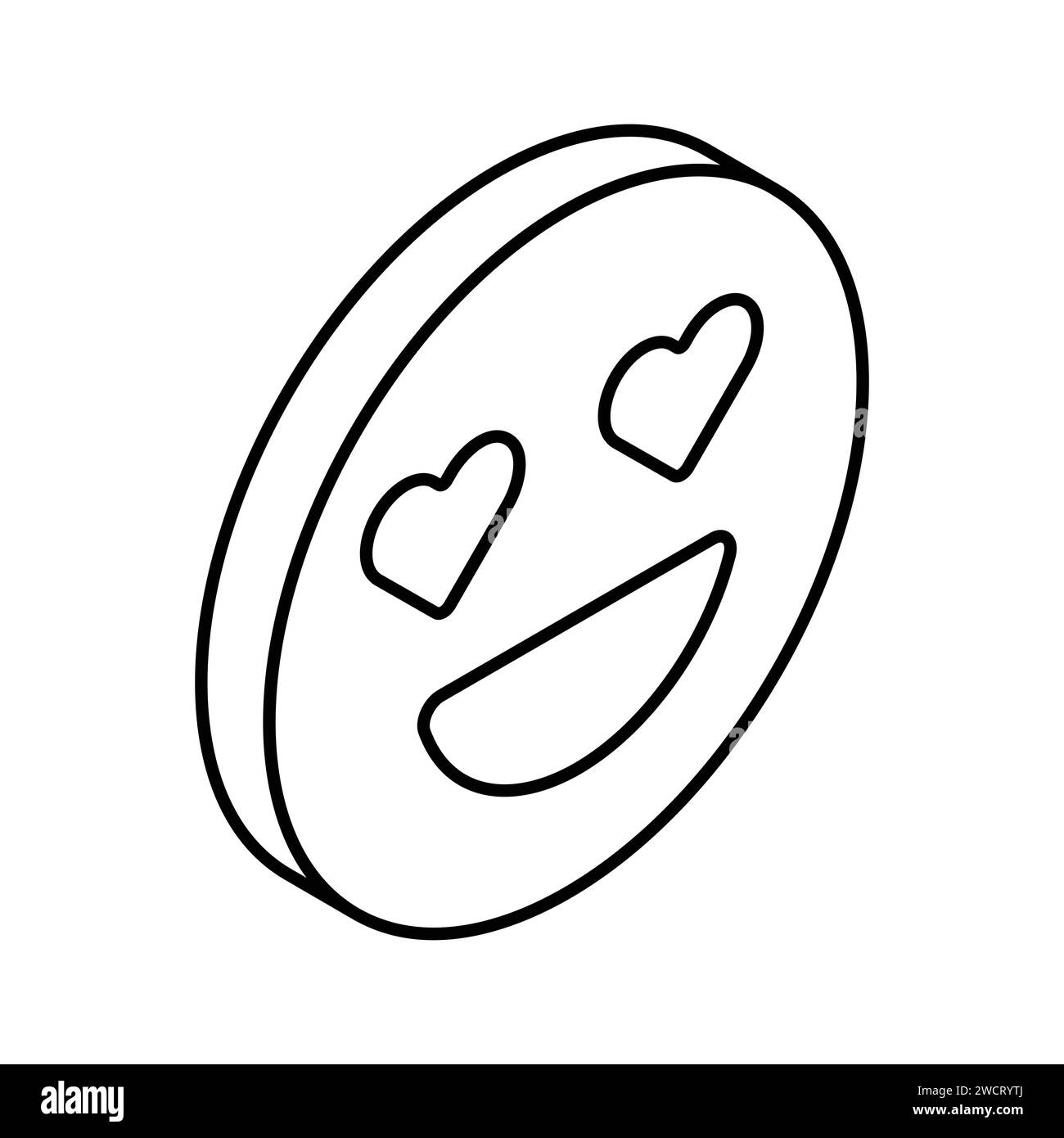 Emoji Love, emoji cuore-occhio, design vettoriale sorridente Illustrazione Vettoriale