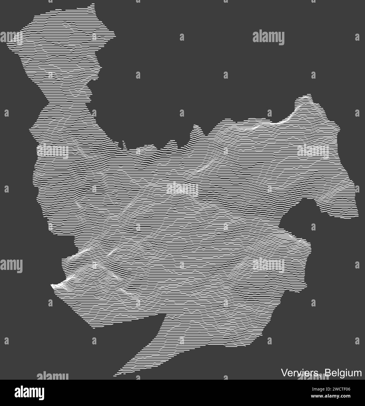 Mappa topografica di VERVIERS, BELGIO Illustrazione Vettoriale